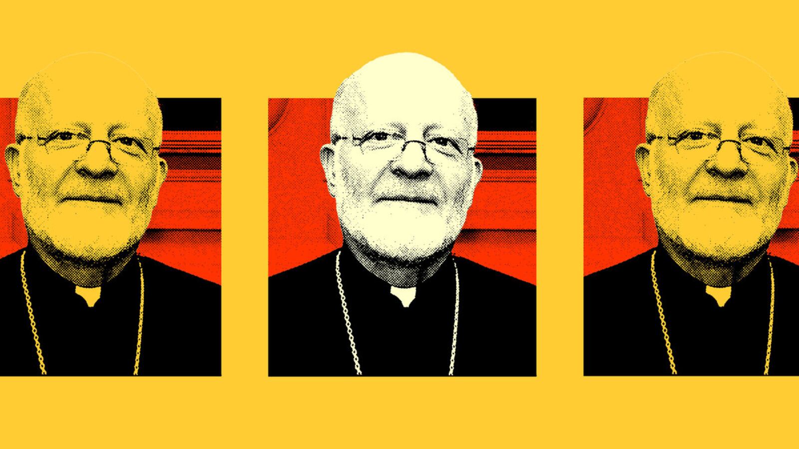 A photo illustration triptych of Archbishop Joseph (Al-Zehlaoui)