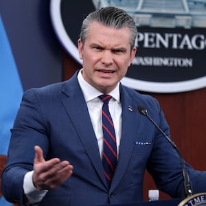 U.S. Secretary of War Pete Hegseth speaks during a news conference at the Pentagon on March 2, 2026 in Arlington, Virginia. Secretary Hegseth and Chairman of the Joint Chiefs of Staff General Dan Caine held the news conference to give an update on Operation Epic Fury.
