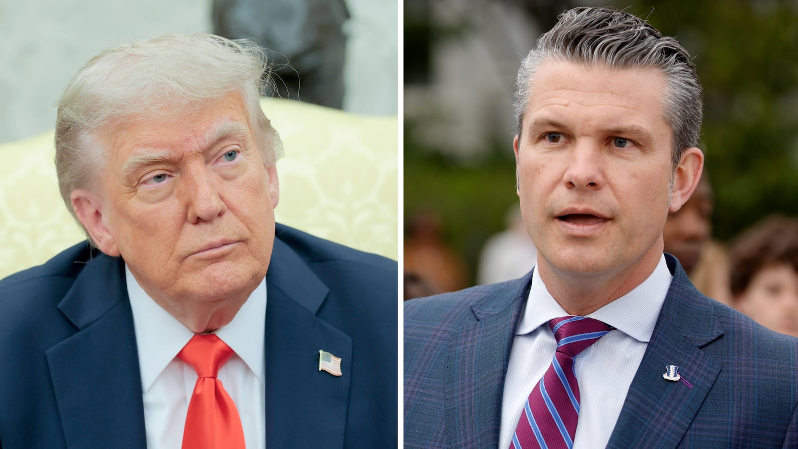 Donald Trump and Pete Hegseth.