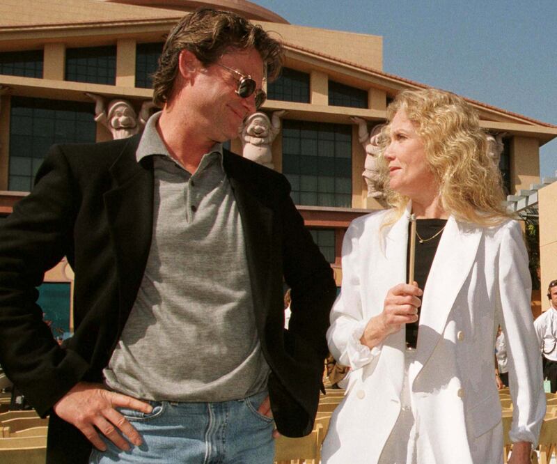 Actress Hayley Mills and actor Kurt Russell talk together during the Disney Legends Award ceremony at The Walt Disney Studios in Burbank, California.