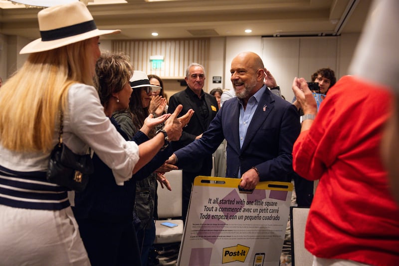 British American conservative political commentator and Republican gubernatorial candidate Steve Hilton greets supporters during his Califordable Town Hall and Q&A at the Santa Monica Hilton Hotel on Sunday, May 31, 2026, in Santa Monica, CA.