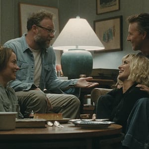 Olivia Wilde, Seth Rogen, Penélope Cruz and Edward Norton in 'The Invite.'