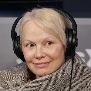 Pamela Anderson visits SiriusXM Studios on January 14, 2026 in New York City.