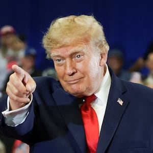 President Donald Trump participates in a midterm election rally for Oklahoma Republican gubernatorial candidate Mike Mazzei at the Choctaw Event Center in Durant, Oklahoma,  October 1, 2026.