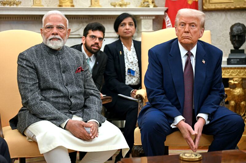 Donald Trump with Indian Prime Minister Narendra Modi