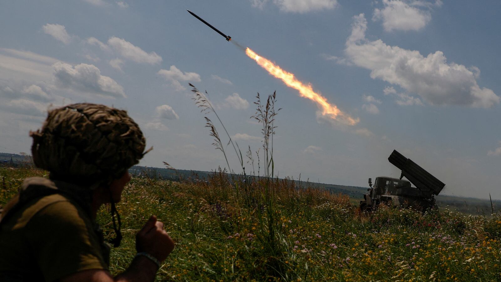 A Ukrainian serviceman on the battlefield. American and other foreign mercenaries are now being prosecuted in Russia.