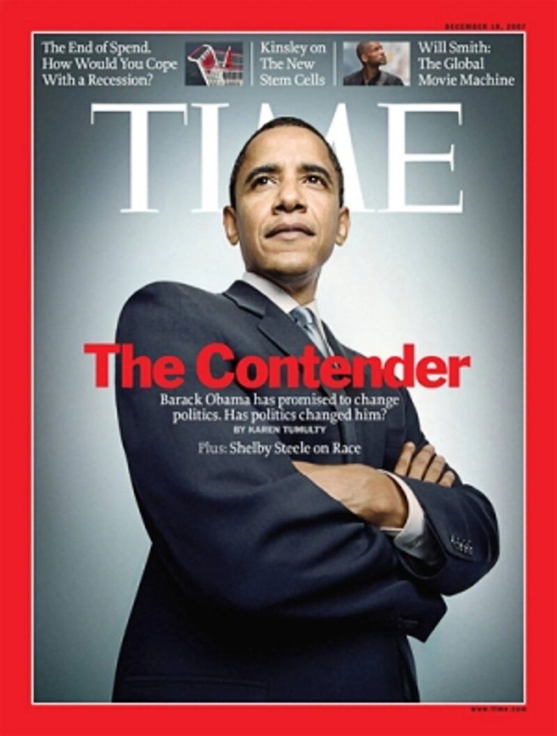 Barack Obama on the cover of Time Magazine, November 29, 2007