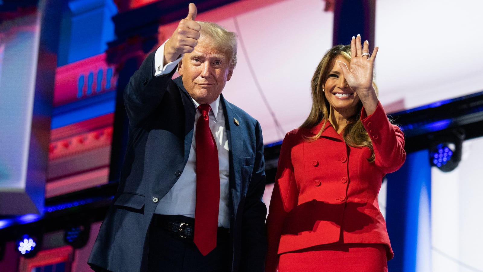 Former President Donald Trump and former first lady Melania Trump