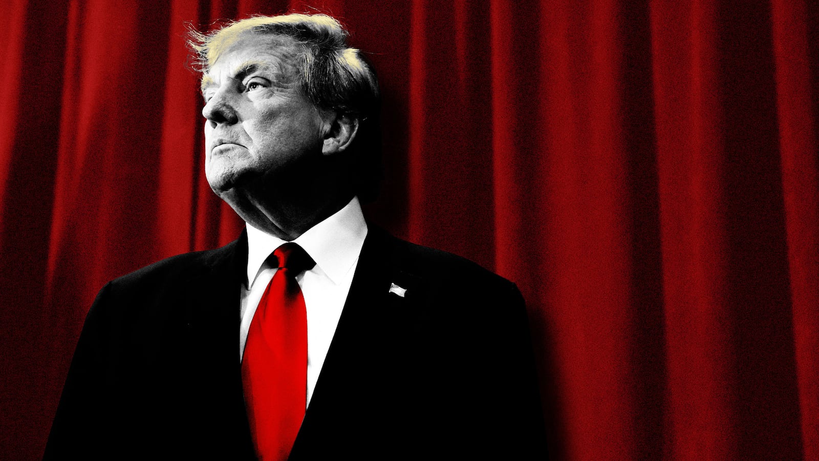 Illustration including a photo of former U.S. President Donald Trump