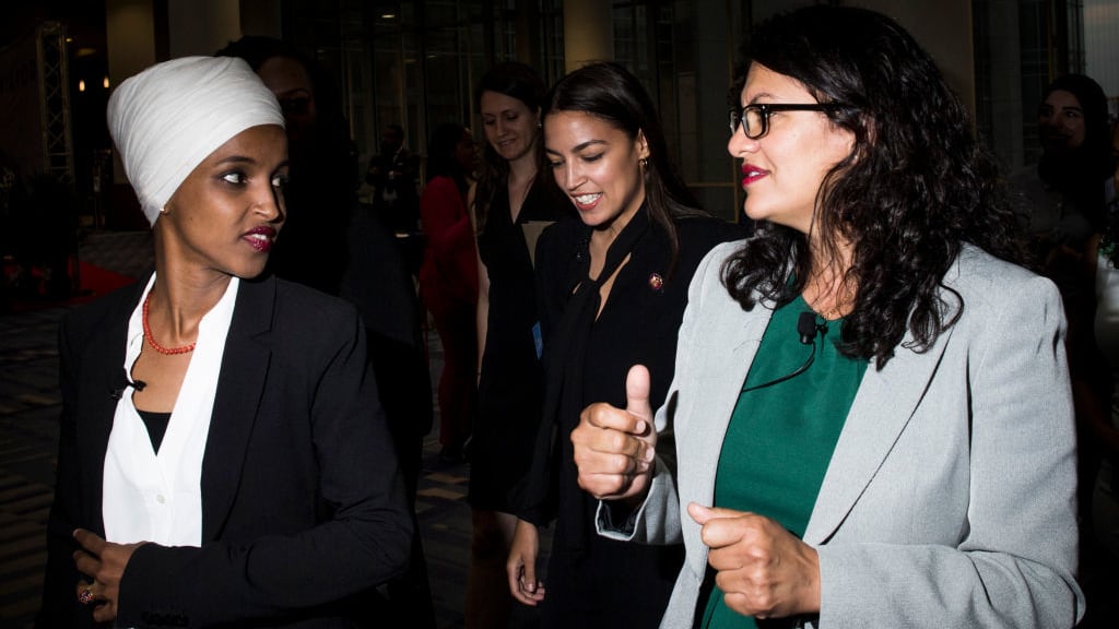 Rep. Ilhan Omar (D-MN), Rep. Alexandria Ocasio-Cortez (D-NY) and Rep. Rashida Tlaib (D-MI).