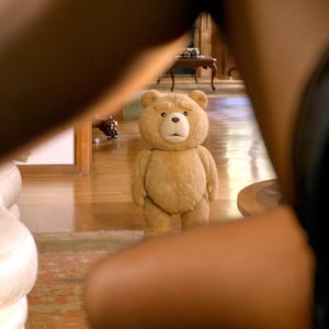 TED -- "Mrs. Robichek" Episode 202 -- Pictured: Seth MacFarlane as voice of Ted -- (Photo by: Peacock)