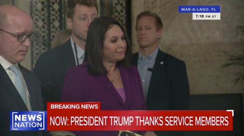 Female reporter reacts after Donald Trump calls her a "stupid person."