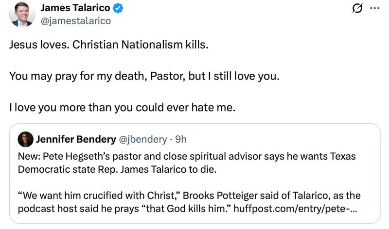 James Talarico responds to Brooks Potteiger.
