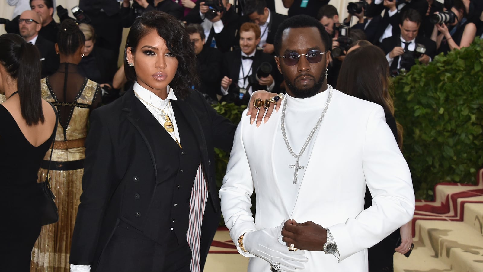 Cassie and Diddy on the red carpet of the Met Gala in 2018.
