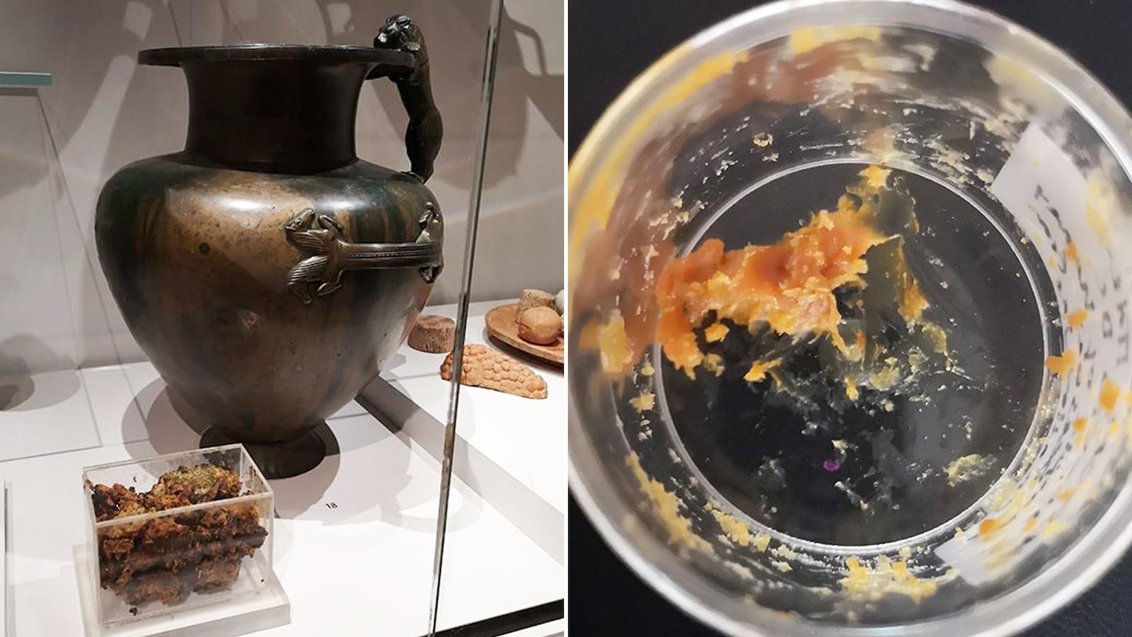 This bronze jar on display at the Ashmolean Museum contained a mysterious substance likely to be 2,500-year-old ancient honey.