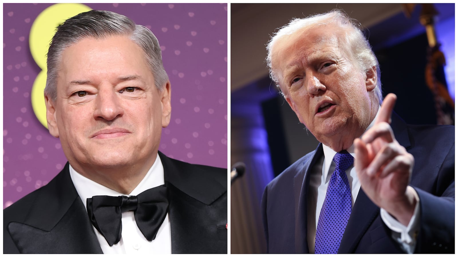 Ted Sarandos and Donald Trump