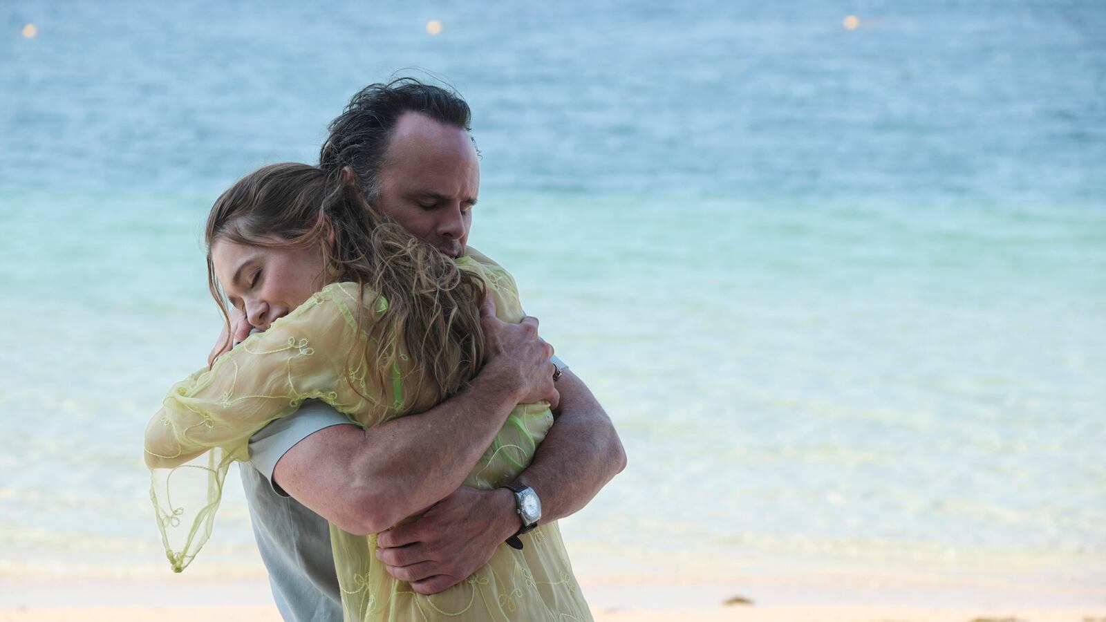 Walton Goggins and Aimee Lou Wood.