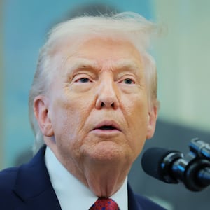 WASHINGTON, DC - DECEMBER 15: U.S. President Donald Trump speaks to reporters after a ceremony for the presentation of the Mexican Border Defense Medal in the Oval Office of the White House on December 15, 2025 in Washington, DC. During the ceremony, Trump recognized the first 13 service members to receive the recently established Mexican Border Defense Medal (MBDM), which recognizes service members supporting Customs and Border Protection on the U.S.-Mexico border. (Photo by Anna Moneymaker/Getty Images)
