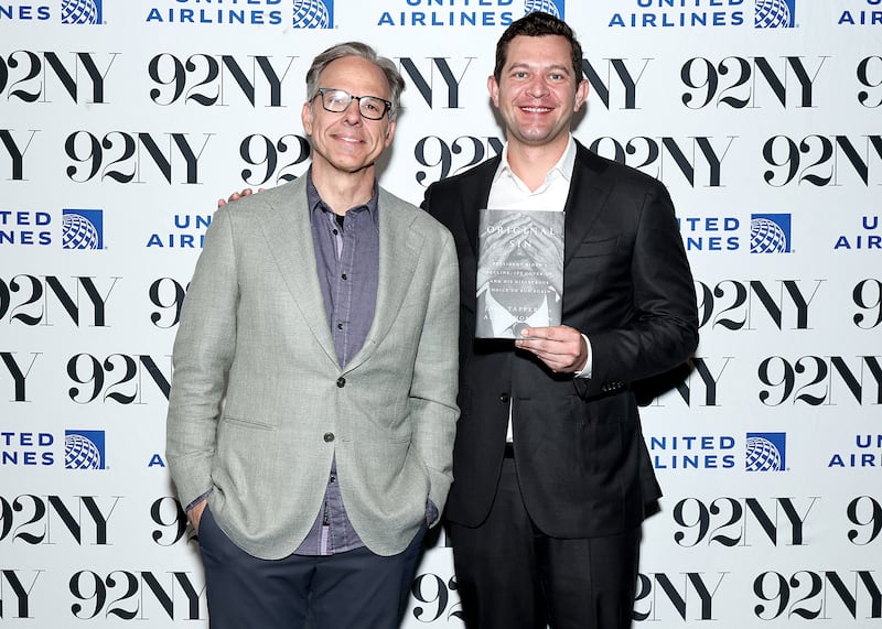 Jake Tapper and Alex Thompson attend the Jake Tapper And Alex Thompson In Conversation With David Remnick: Original Sin - President Biden's 2024 Campaign at 92NY on May 27, 2025 in New York City.