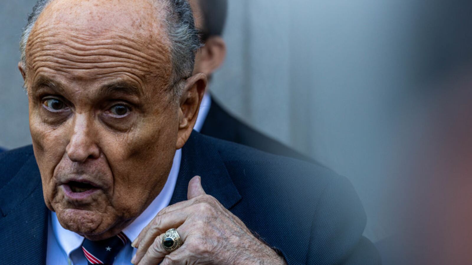 Former New York mayor Rudy Giuliani leaves the New York Federal Courthouse on November 7, 2024 in New York City.