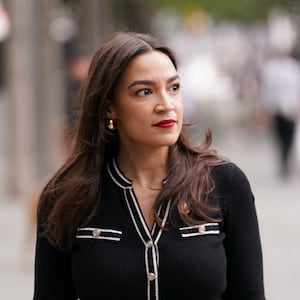 A portrait of congresswoman Alexandria Ocasio-Cortez