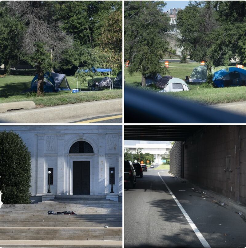 Images of homeless people shared by Donald Trump.