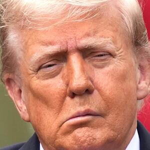 U.S. President Donald Trump attends a September 11th observance event in the courtyard of the Pentagon September 11, 2025 in Arlington, Virginia.