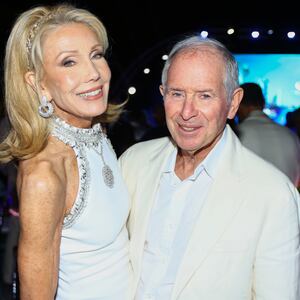 GASSIN, FRANCE - JULY 24: Christine Schwarzman and Stephen A. Schwarzman attend the Summer Gala by Gala One Saint-Tropez 2025 at Golf Club Saint-Tropez on July 24, 2025 in Gassin, France. (Photo by Marc Piasecki/Getty Images for Amend)