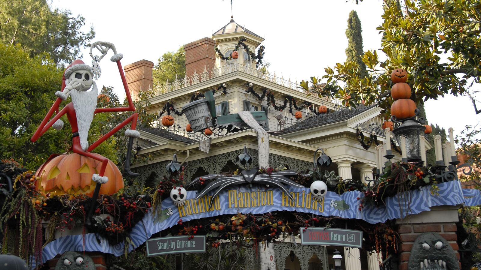 ANAHEIM, CA - DECEMBER 13: Tim Burton's "Nightmare Before Christmas" Haunted Mansion at Disneyland's Sleeping Beauty's Holiday Castle and "Believe In Holiday Magic" Fireworks spectacular held at Disneyland Resort on December 13, 2007 in Anaheim, California. (Photo by Barry King/WireImage)