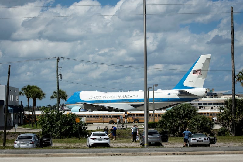 President Donald Trump flew his old Air Force One jet to Palm Beach, Florida, from his NATO trip.