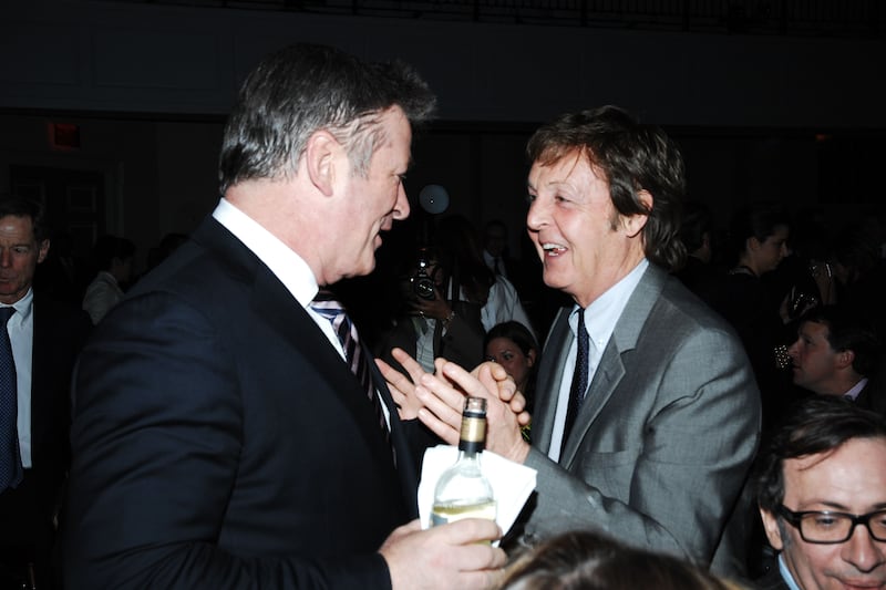 NEW YORK CITY, NY - MARCH 30: Alec Baldwin and Paul McCartney attend NRDC Forces For Nature Benefit at 583 Park Ave on March 30, 2009 in New York City. (Photo by JOE SCHILDHORN/Patrick McMullan via Getty Images)