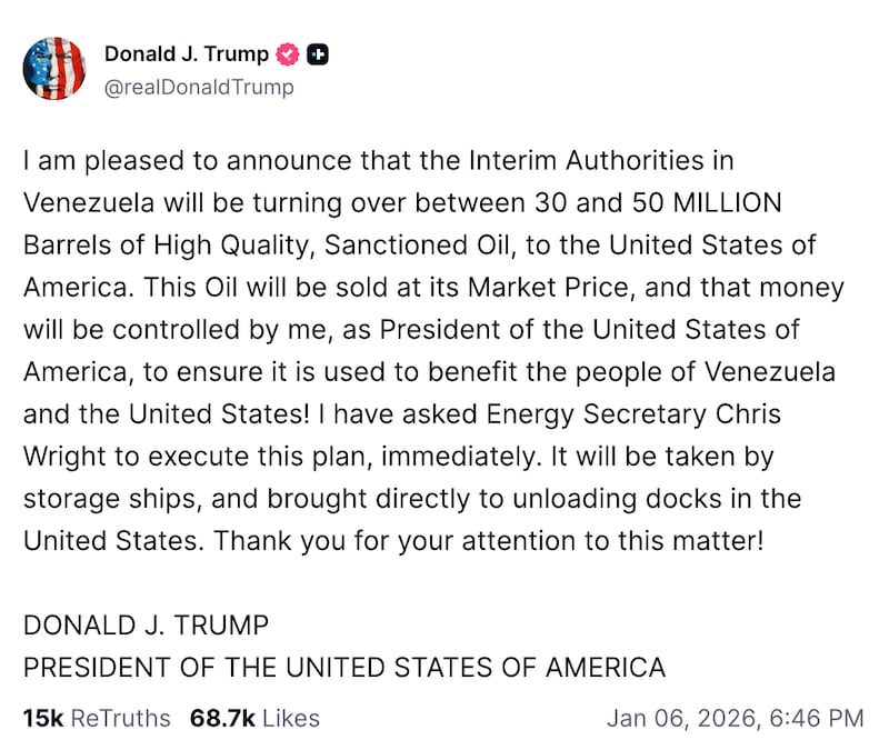 Trump Venezuela oil