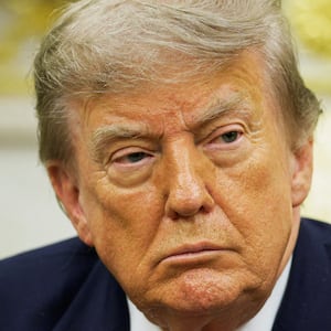 Donald Trump, drained Reflecting Pool
