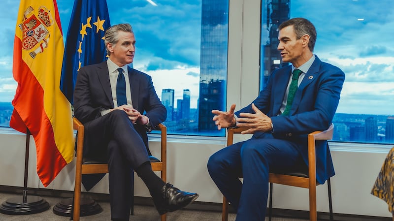 Newsom and Sanchez discussed clean energy and climate action.