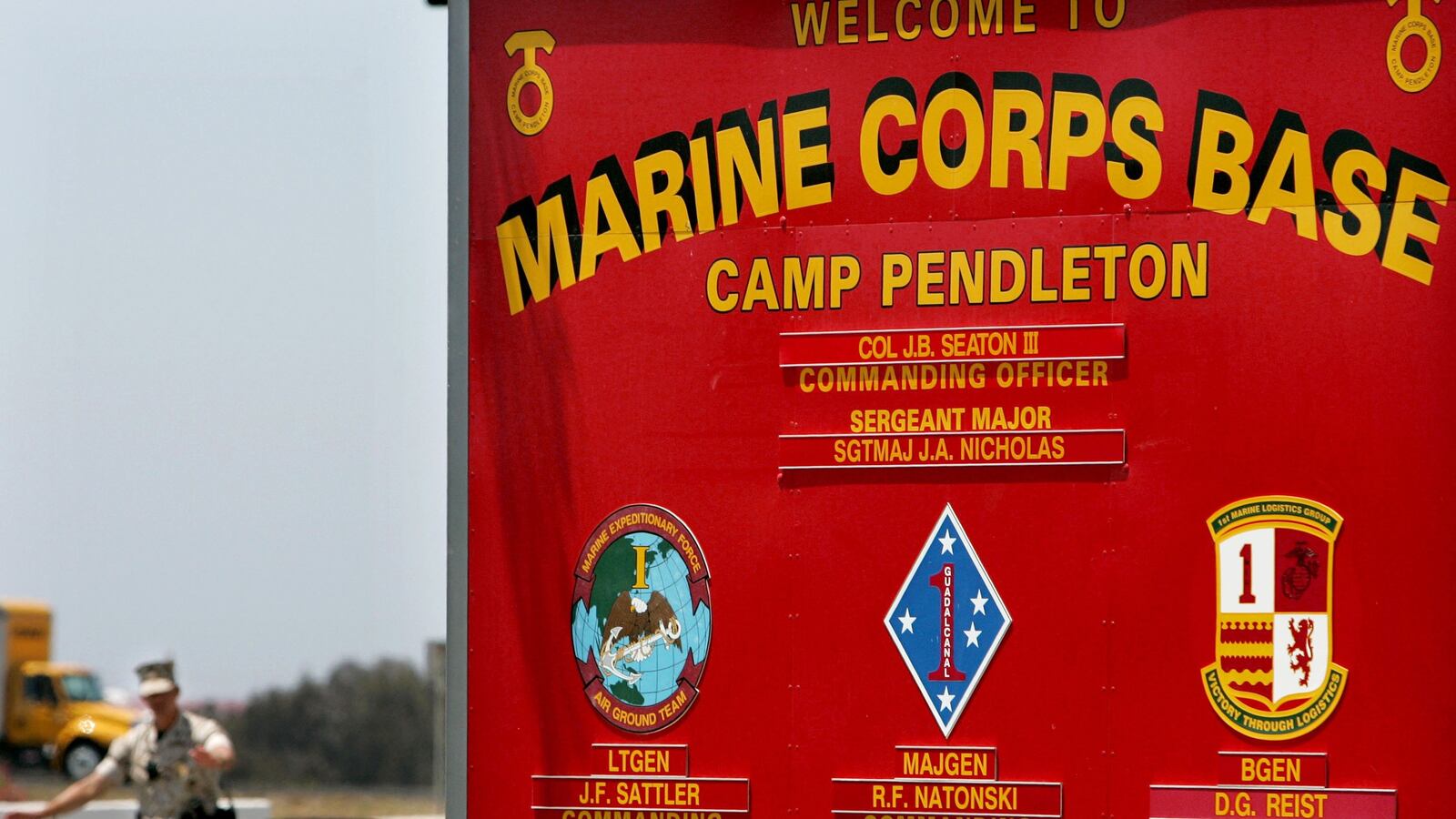 An unidentified Marine was taken into custody after a missing 14-year-old was found at the Camp Pendleton Marine base.