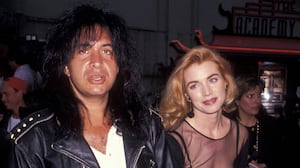 Musician Gene Simmons of Kiss and actress Shannon Tweed attending the premiere party for 'Bill & Ted's Bogus Journey' on July 11, 1991 at the Hollywood Palladium in Hollywood, California. (Photo by Ron Galella, Ltd./Ron Galella Collection via Getty Images)