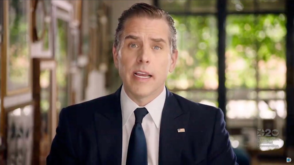 Screenshot of Hunter Biden virtually addressing the 2020 Democratic National Convention.