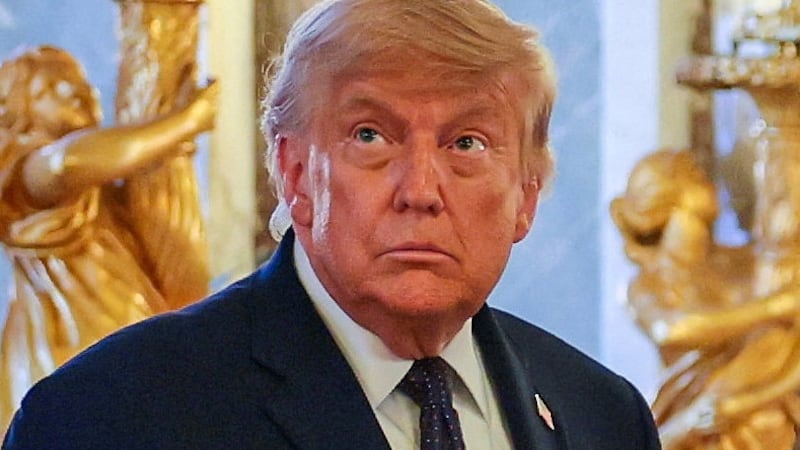 U.S. President Donald Trump  receives a tour of Chateau de Versailles from President of France Emmanuel Macron ahead of a dinner in Versailles, France, June 17, 2026.