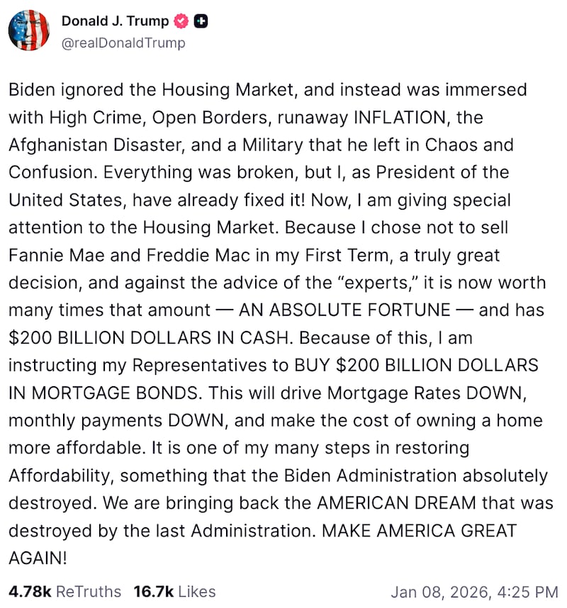 Donald Trump on Truth Social