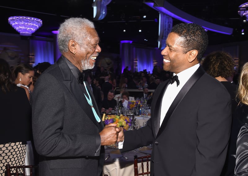 Actors Morgan Freeman and Denzel Washington