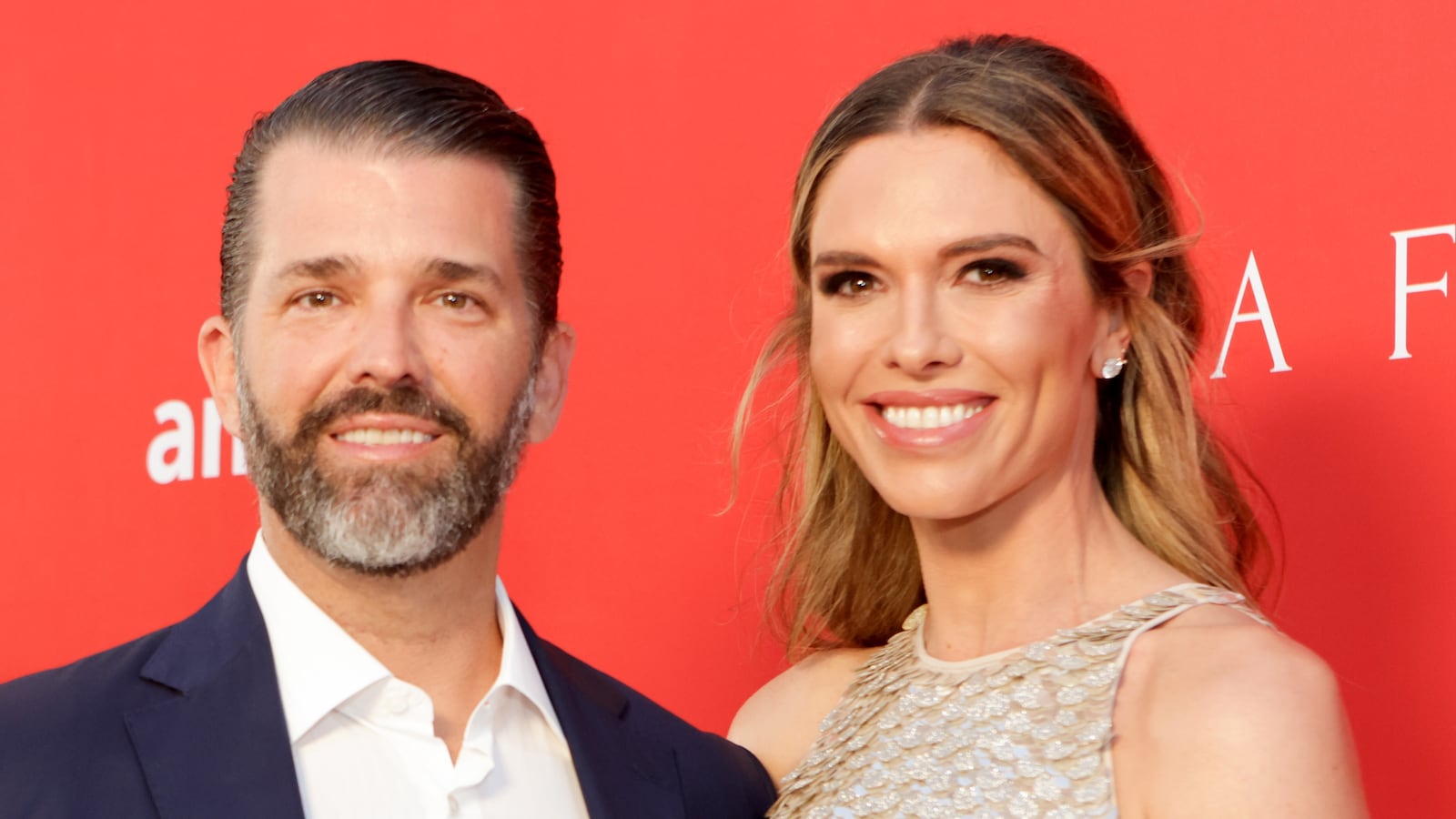 PALM BEACH, FLORIDA - MARCH 15: (L-R) Donald Trump Jr. and Bettina Anderson attend amfAR Palm Beach Gala on March 15, 2025 in Palm Beach, Florida. (Photo by Mireya Acierto/Getty Images for amfAR)