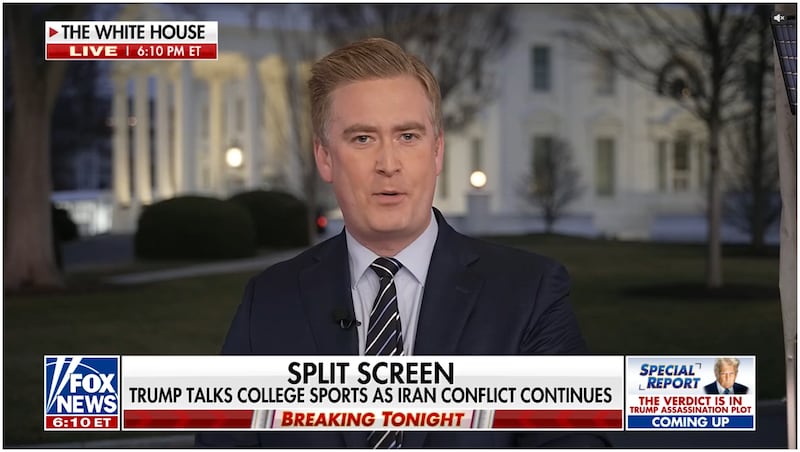 Fox News anchor Peter Doocy presents his package on the "stupid question."