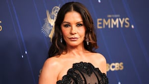 Catherine Zeta-Jones poses on the red carpet at the 77th Primetime Emmy Awards in Los Angeles, California, U.S., September 14, 2025.