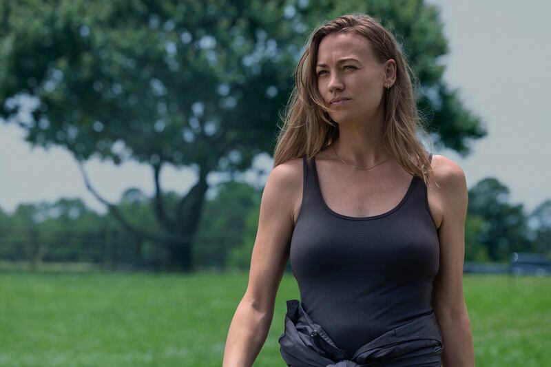 A photo still of Yvonne Strahovski in 'Teacup'