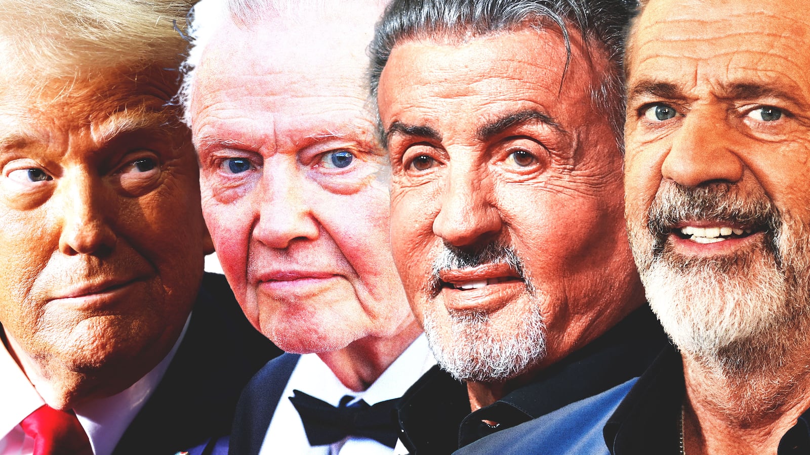 Donald Trump, Jon Voight, Sylvester Stallone, Mel Gibson