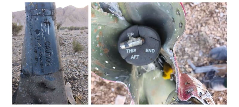 Images distributed by Iranian state media purportedly showing the wreckage of an f-15 fighter jet shot down by Iran