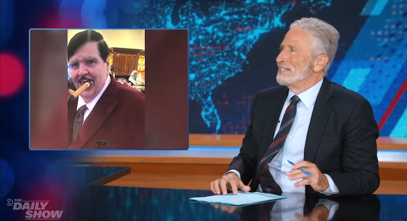 The Daily Show, Jon Stewart reacts to new photo of John Cafaro