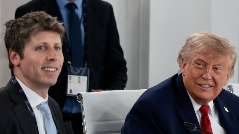 Buddies: Donald Trump and OpenAI CEO Sam Altman attend a working lunch with G7 leaders this week.