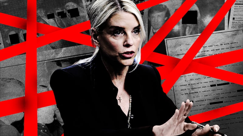 Pam Bondi fighting the release of the Epstein files.