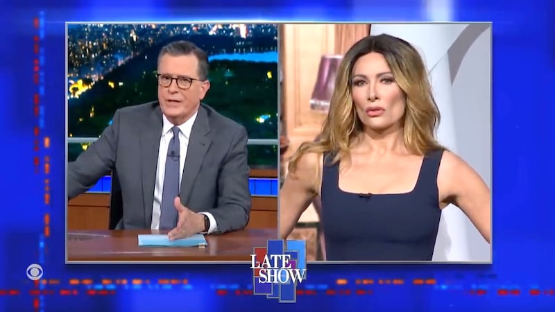 Stephen Colbert and Laura Benanti